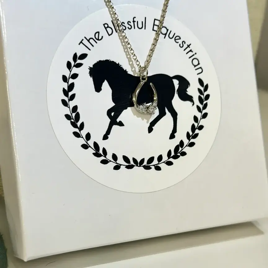 Aries Crystal Horse Shoe Necklace