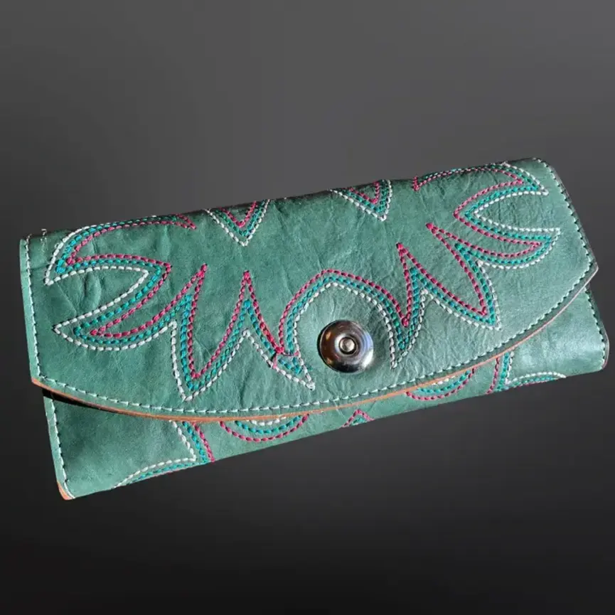 Western Boot Stitch Leather Wallet