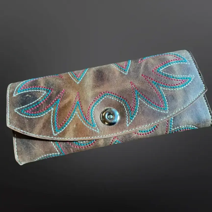 Western Boot Stitch Leather Wallet