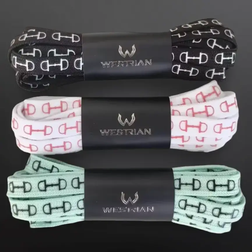 Western Equestrian Snaffle Bit Print Shoelaces 45”