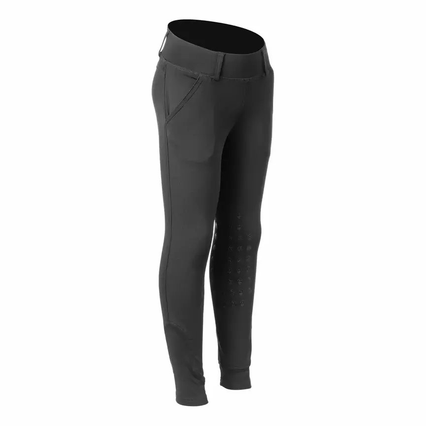 Lena Kids Knee Patch Pull On Breeches - Black