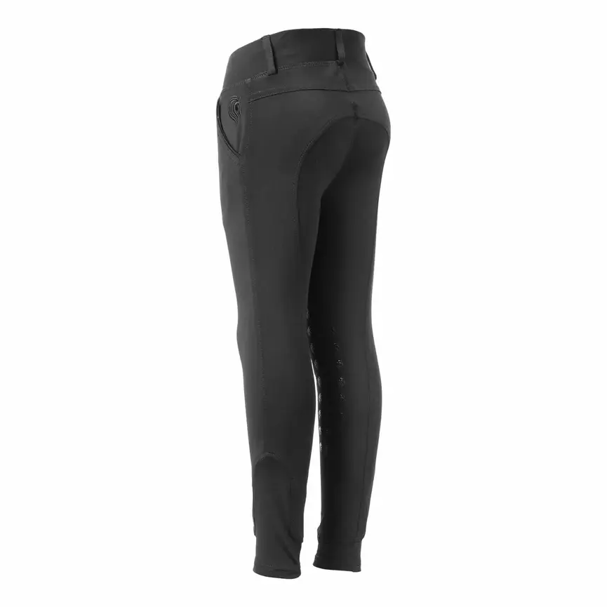 Lena Kids Knee Patch Pull On Breeches - Black