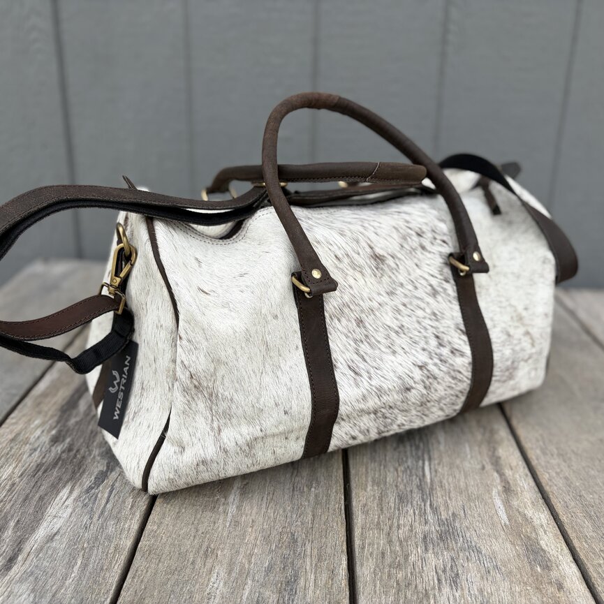 Genuine Cowhide Leather Duffle Bag - Travel Bag