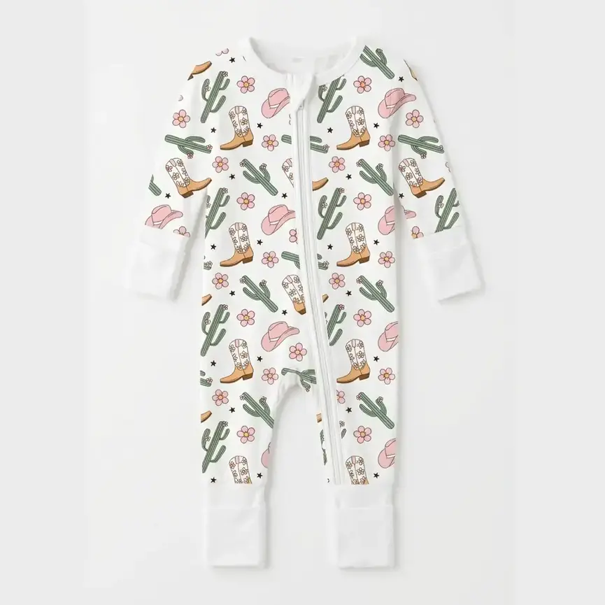 Sweet Stampede – One-Piece Bamboo Pajama