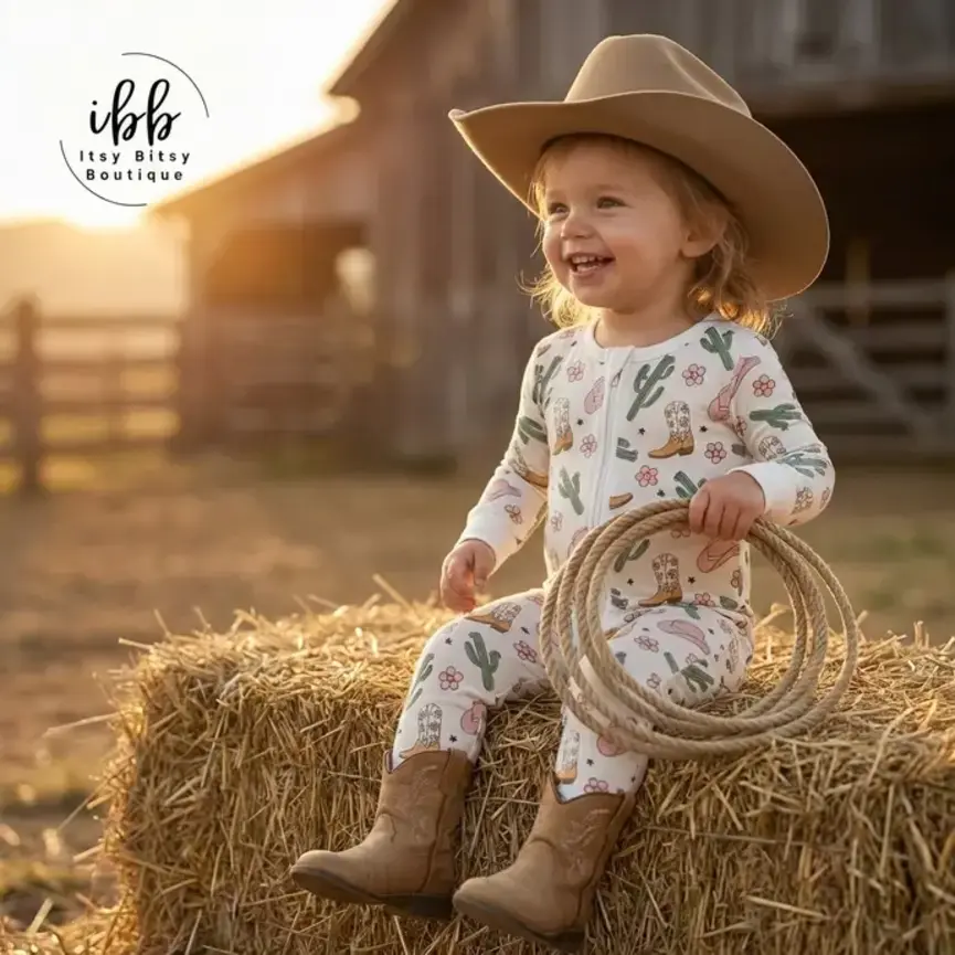 Sweet Stampede – One-Piece Bamboo Pajama