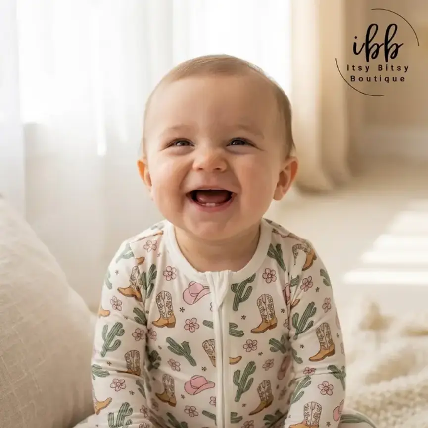 Sweet Stampede – One-Piece Bamboo Pajama