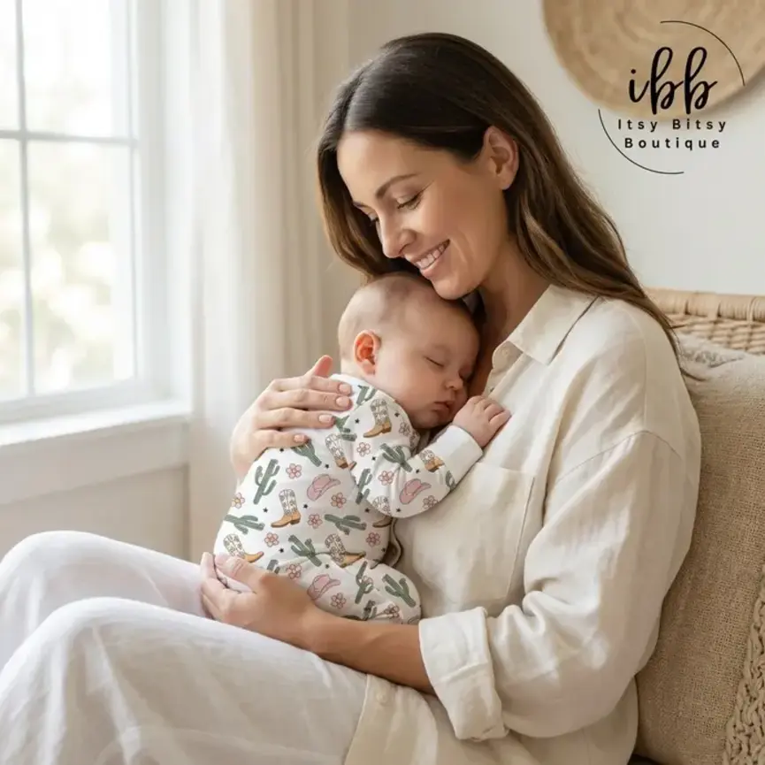 Sweet Stampede – One-Piece Bamboo Pajama