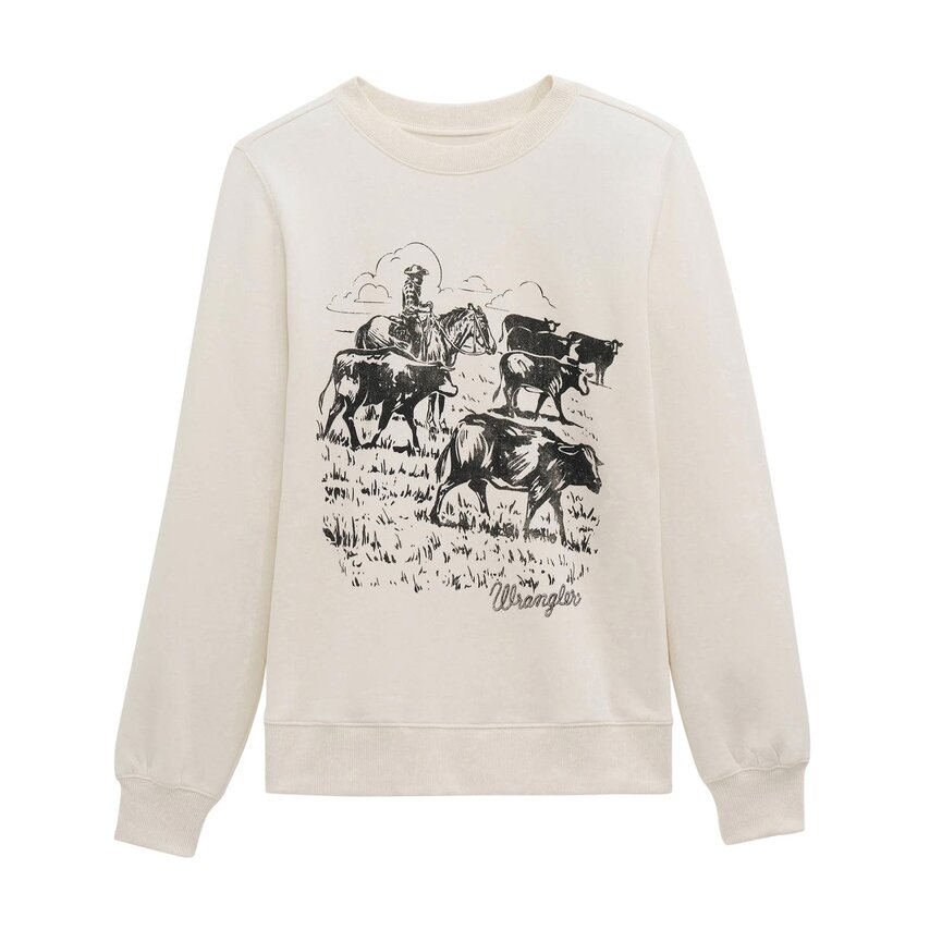 Delle Retro Crew Fleece- Egret