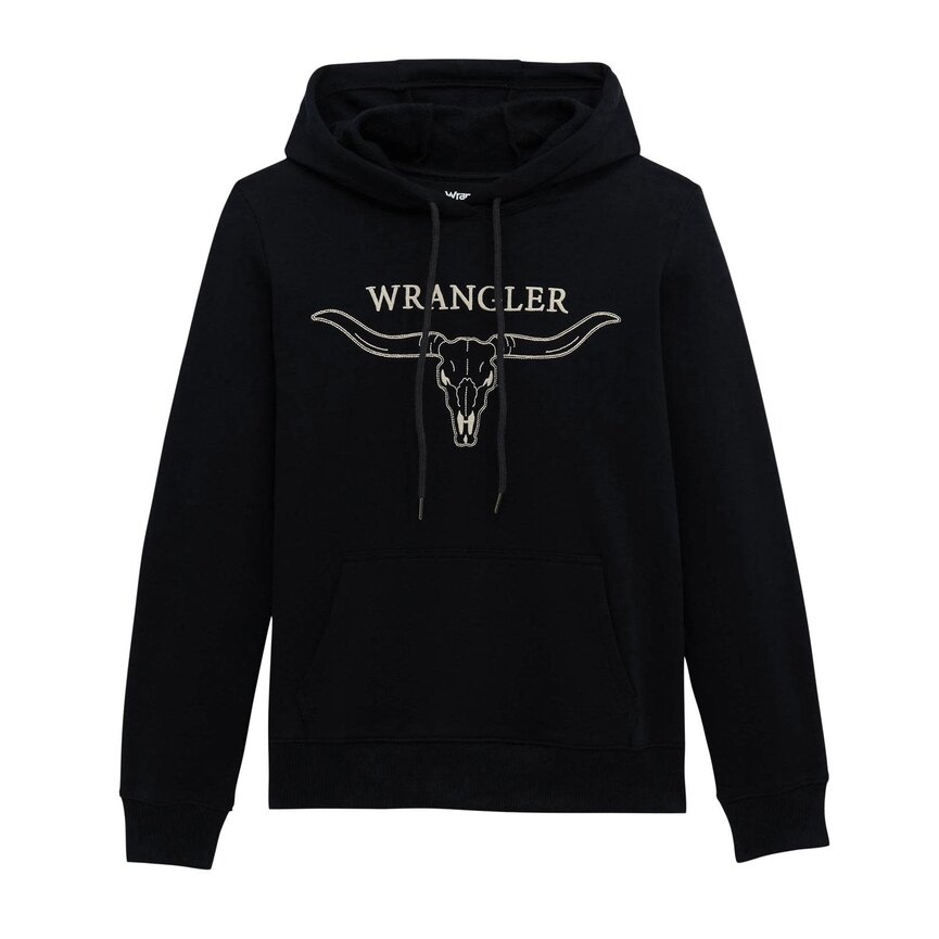 Horned Retro Hoodie - Black Beauty