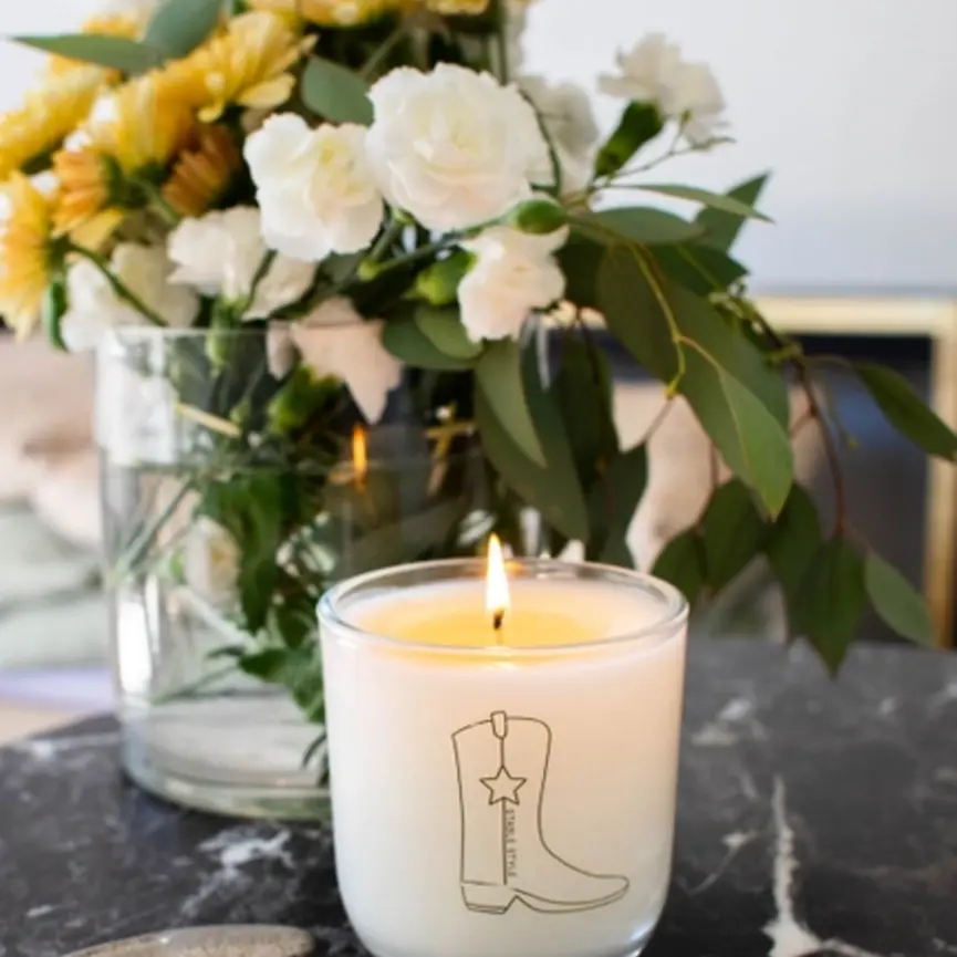 Cowboy Boot Soy Wax Candle - Shine