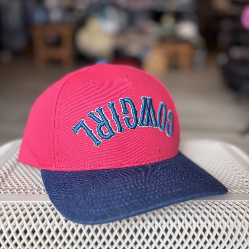 FLIP COWGIRL HAT IN PINK / DENIM