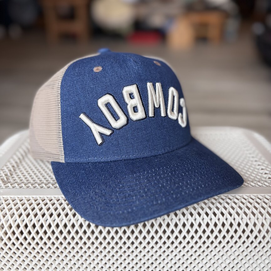 FLIP COWBOY HAT IN DENIM / STONE