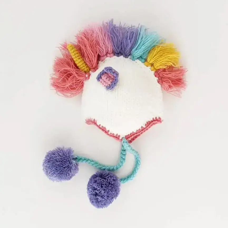 Unicorn Pastel Earflap Beanie Hat Baby & Kids