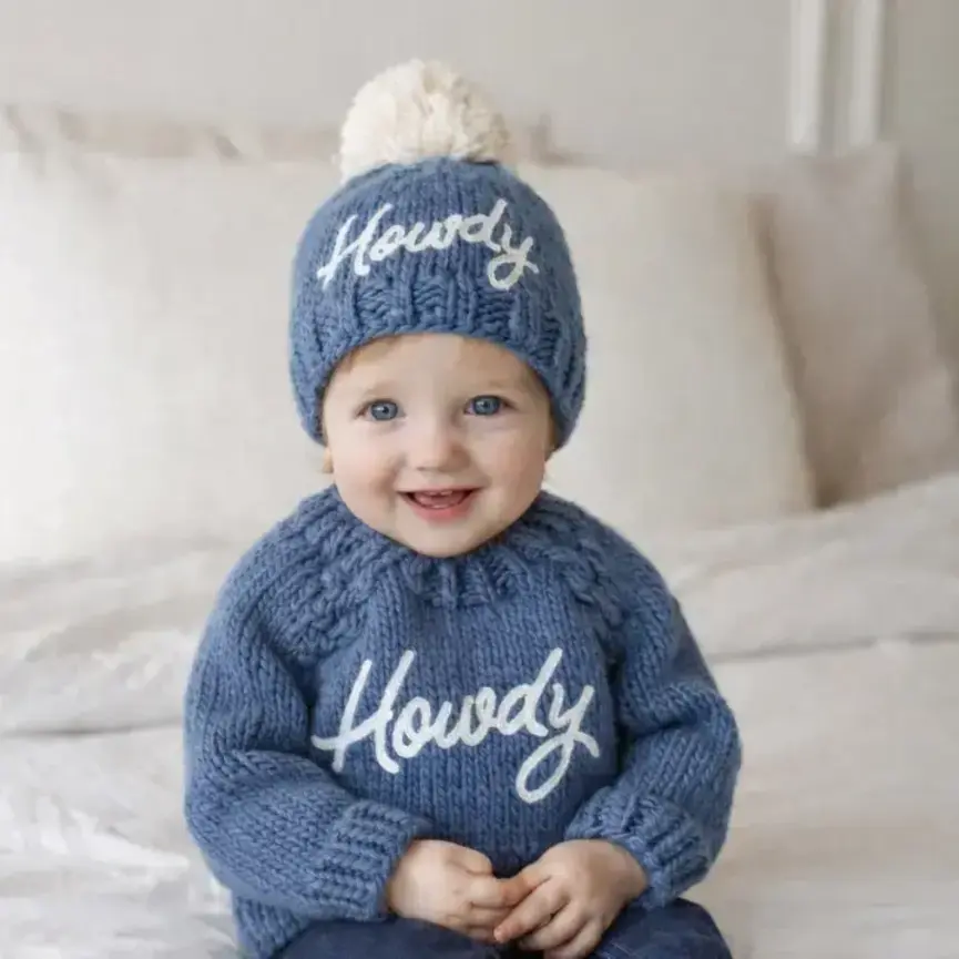 Howdy Beanie Hat Slate Blue For Baby & Kids