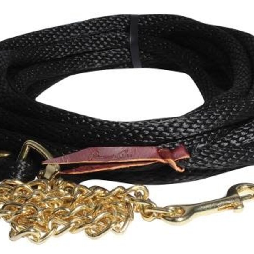 Black Poly Rope Lunge Line with Chain