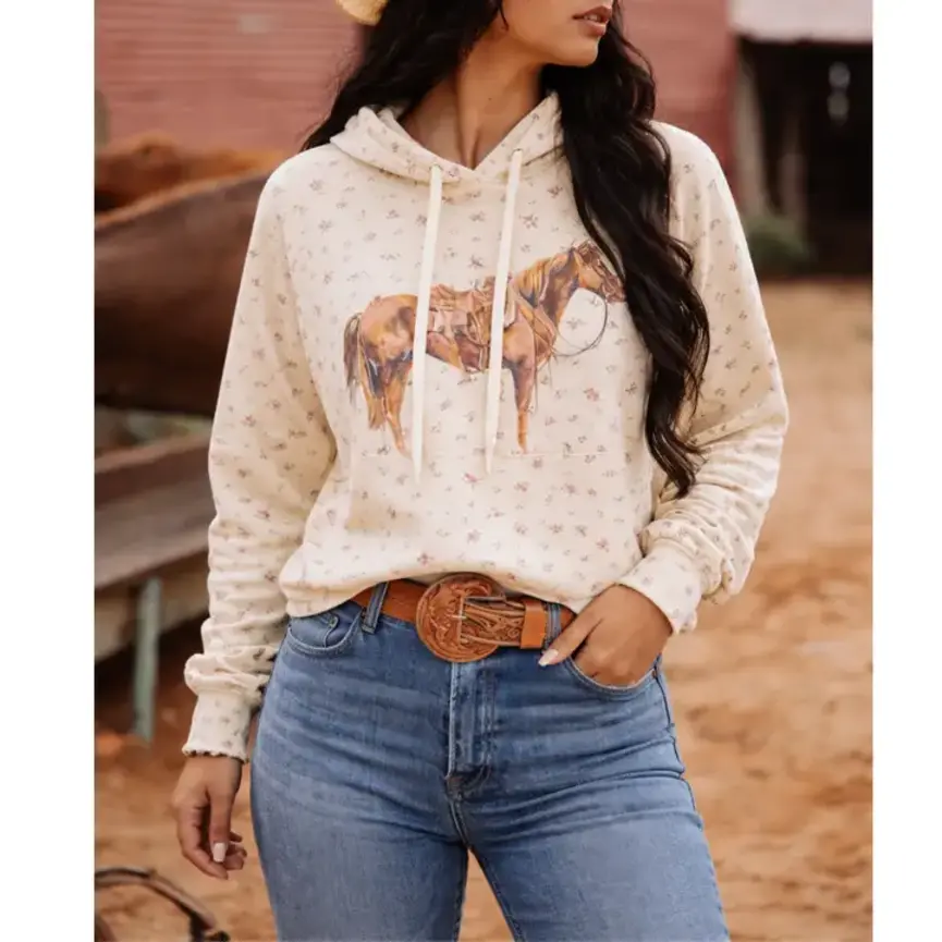 The Good Horse Floral Hoodie| Western Graphic Hoodie