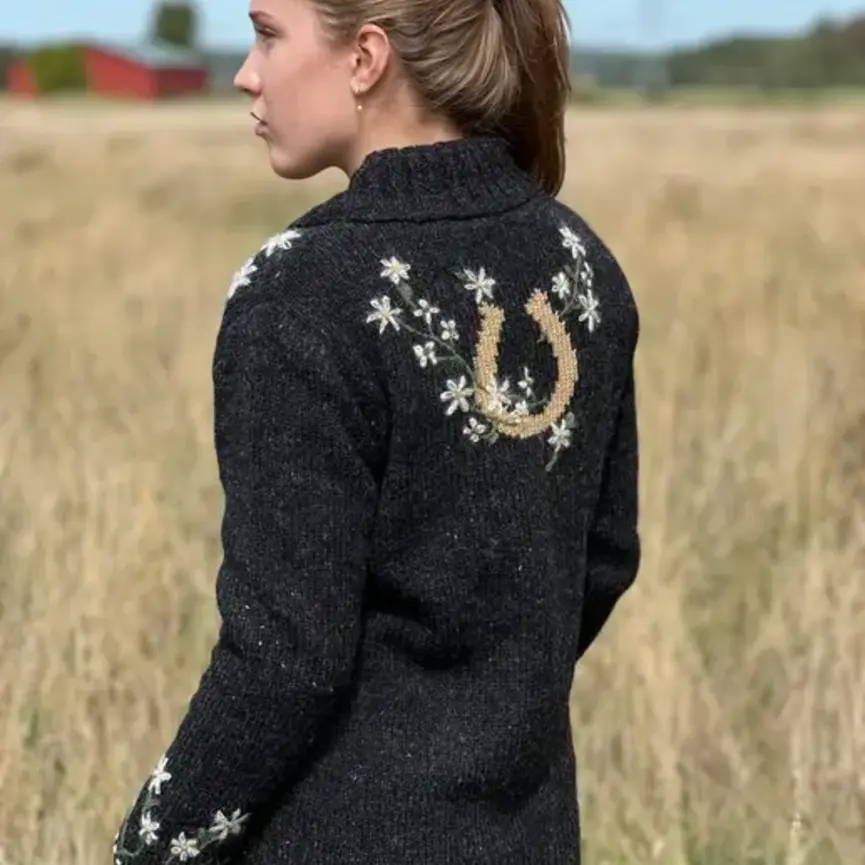 Lucky Daisy Western Embroidered Wool Cardigan