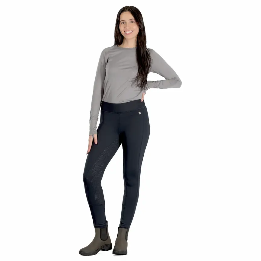 Active Womens Winter Silicone Full Seat Tights w/ Phone Pockets