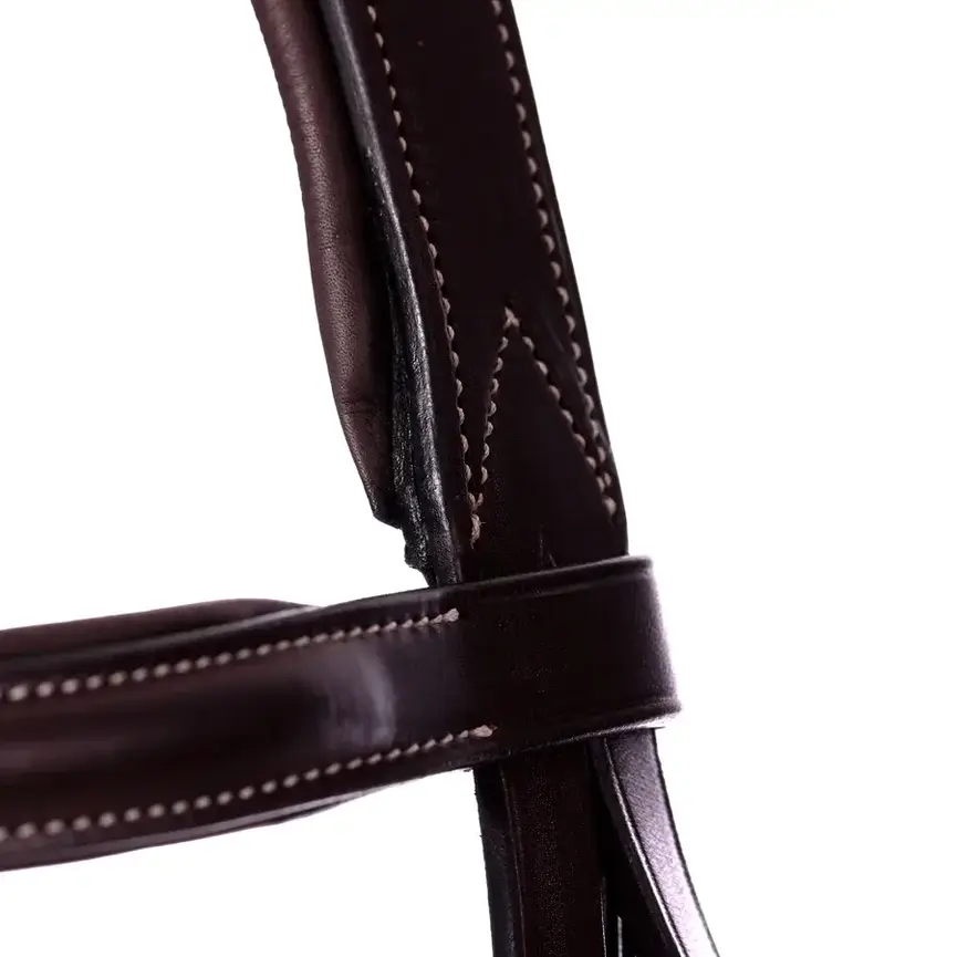 Valkyrie Fancy Stitched Figure 8 Bridle & Reins - Chocolate Brown