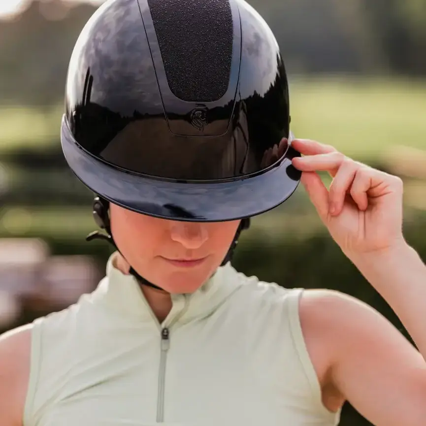 Crown Glossy Mips Riding Helmet - Black/Black Diamond Crystal