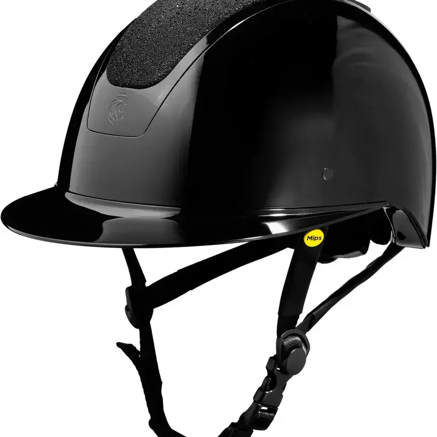 Crown Glossy Mips Riding Helmet - Black/Black Diamond Crystal