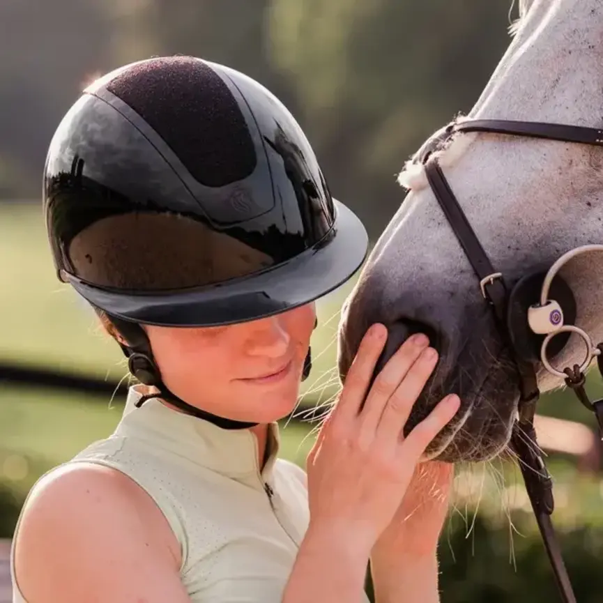 Crown Glossy Mips Riding Helmet - Black/Black Diamond Crystal