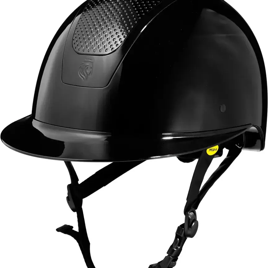 Crown Glossy Mips Riding Helmet - Black/Black