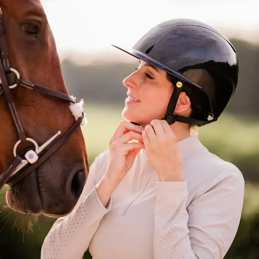 Crown Glossy Mips Riding Helmet - Black/Black