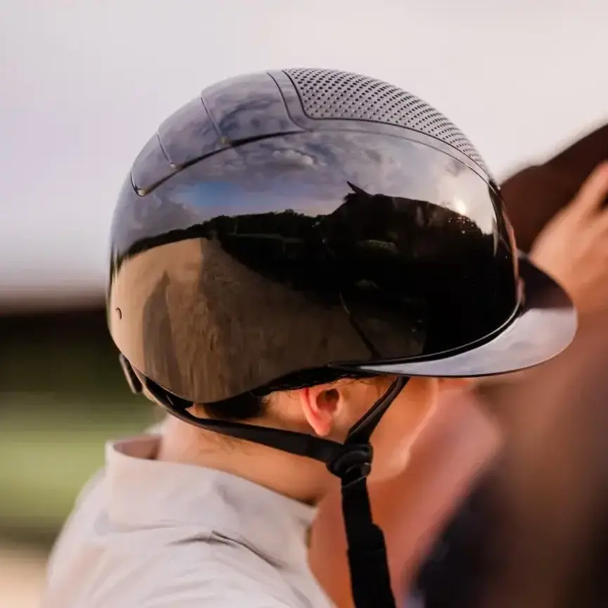 Crown Glossy Mips Riding Helmet - Black/Black