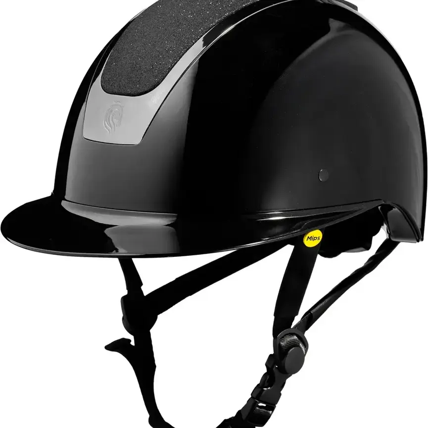 Crown Glossy Mips Riding Helmet - Black/Black Shimmer