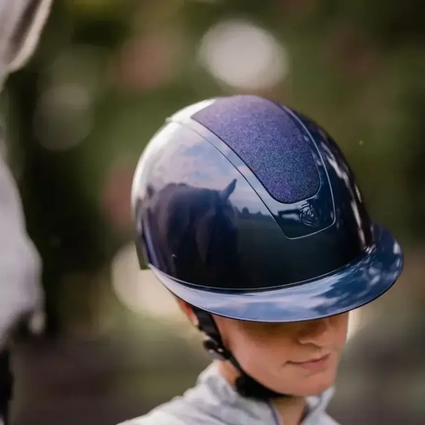 Crown Glossy Mips Riding Helmet - Navy/Navy Shimmer