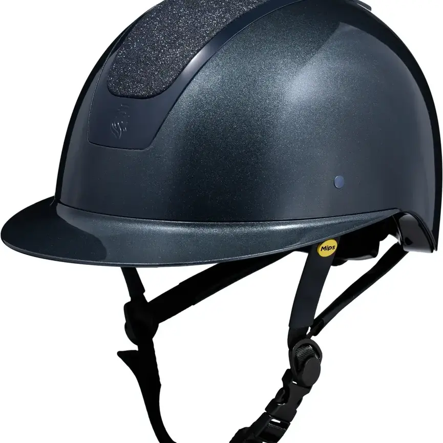 Crown Glossy Mips Riding Helmet - Navy/Navy Shimmer