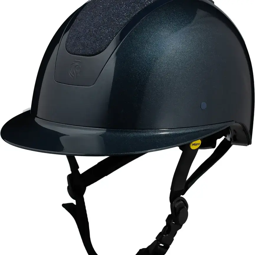 Crown Glossy Mips Riding Helmet - Navy/Navy Shimmer