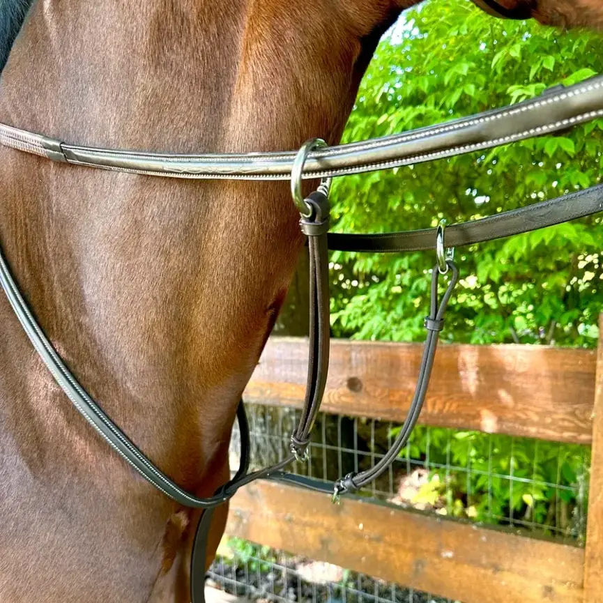 WESLEY FANCY STITCHED RUNNING MARTINGALE (OPEN RING)