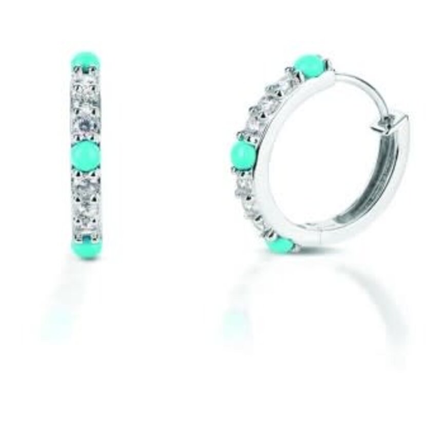 STERLING SILVER SLEEPING BEAUTY HOOP EARRINGS