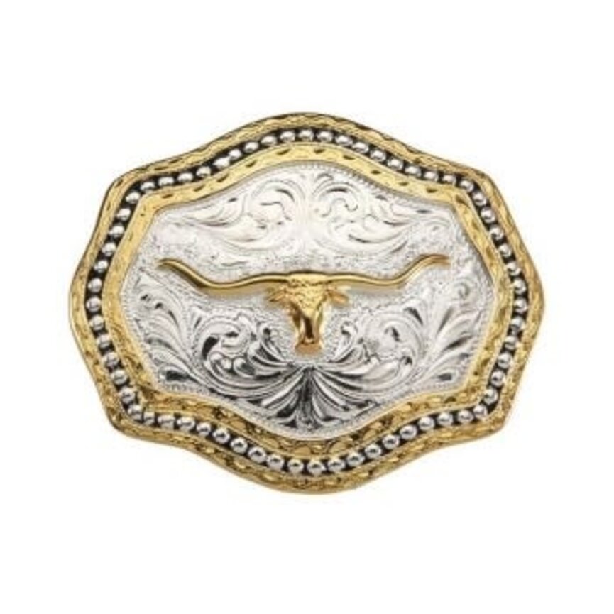 CHILDS SCALLOPED LONGHORN with BLACK ANTIQUED BEADING BUCKLE