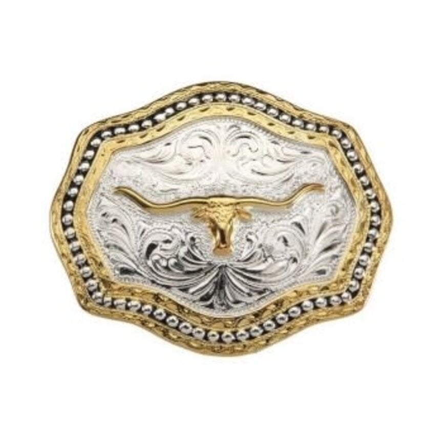 CHILDS SCALLOPED LONGHORN with BLACK ANTIQUED BEADING BUCKLE