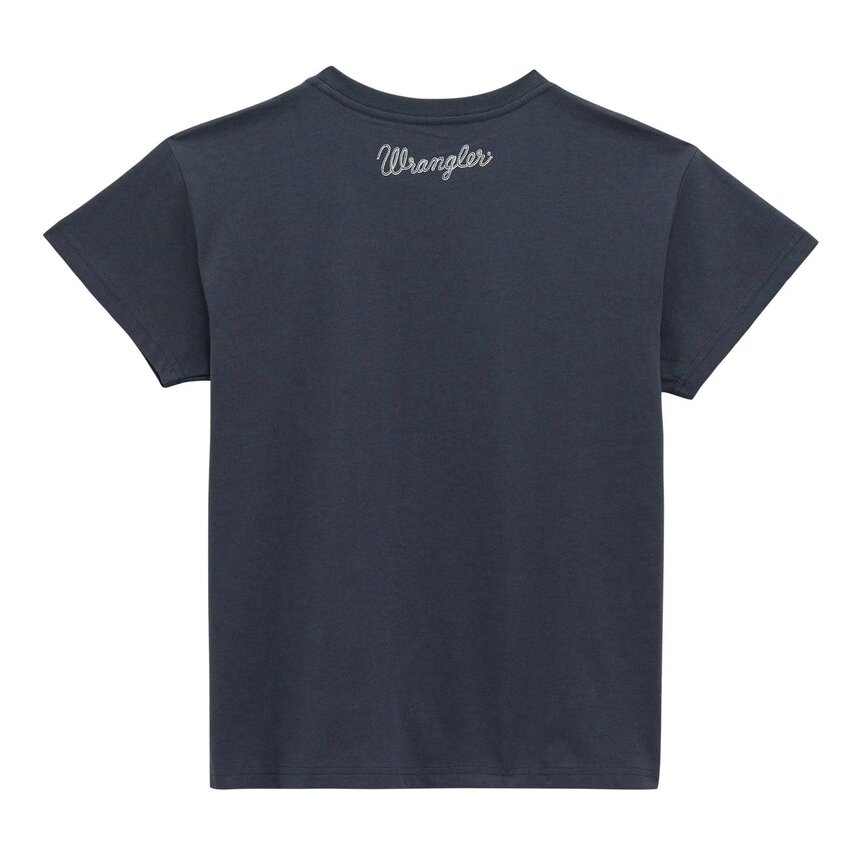 Women's Retro Graphic Short Sleeve T-Shirt - Regular Fit - Ombre Blue
