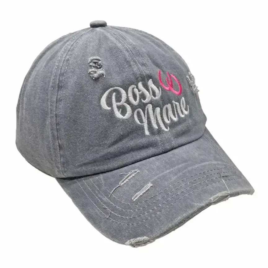 Boss Mare Ponytail High Bun Cap (Grey)