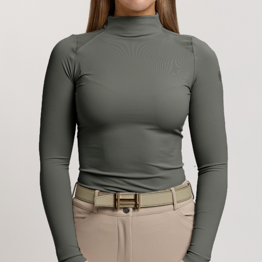 CHLOE HIGH COLLAR TECHNICAL TOP