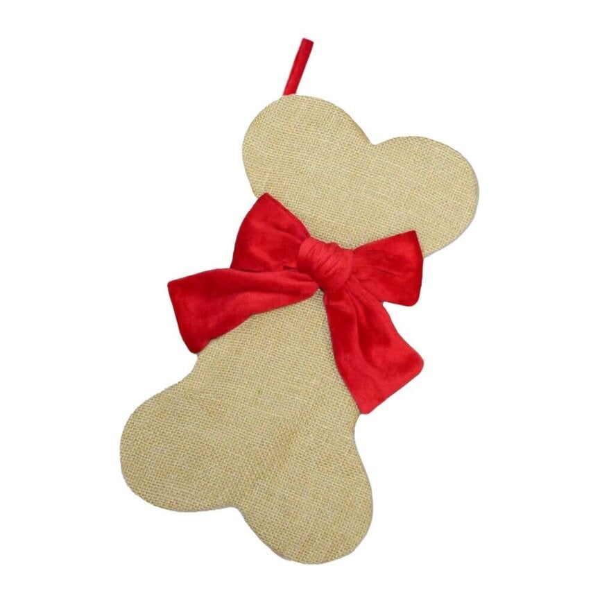 CHRISTMAS!!! Stocking 14" Burlap Bone
