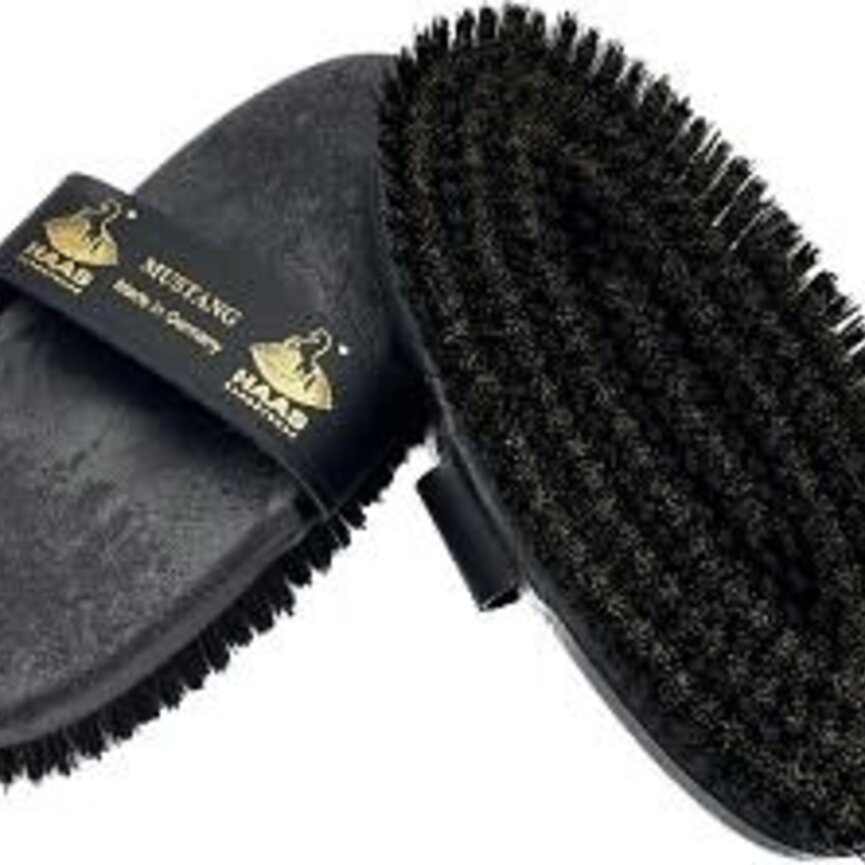 HAAS Mustang Ladies Horse Brush with Fine Brass Bristles