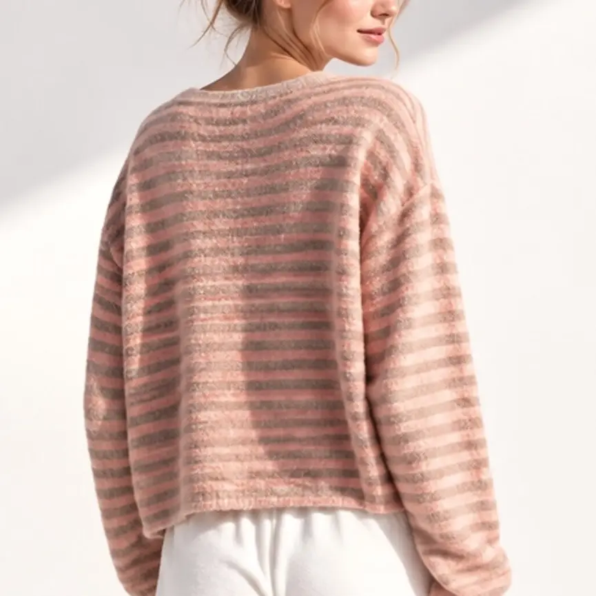 Button Down Stripe Sweater