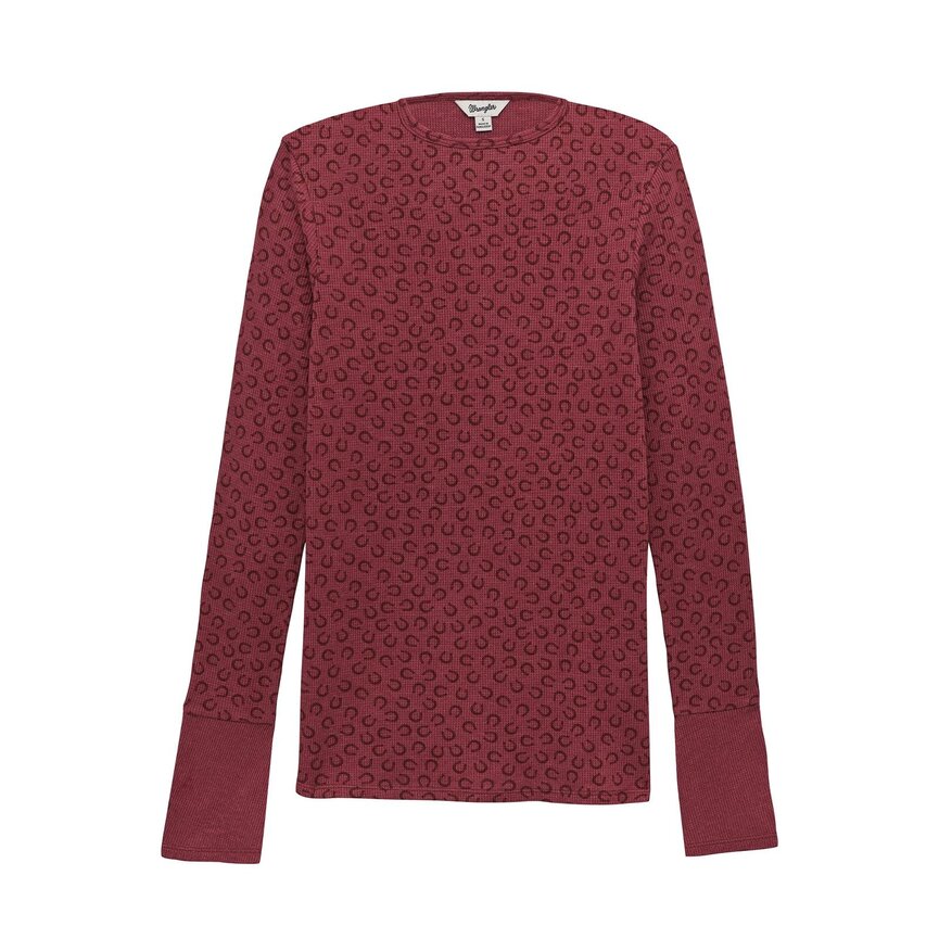 Woman's Retro Vintage Western Knit Top - Burgundy