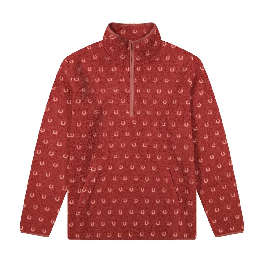 Women's Retro Americana Sherpa 1/4 Zip Pullover - Rose