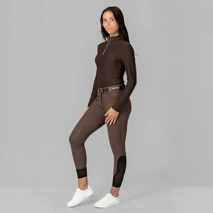 Aurora Womens Long Sleeved Training Shirt - Dark Brown
