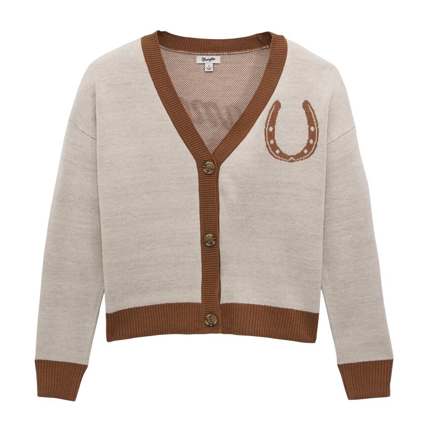 Woman's Retro Americana Sweater Cardigan - Cream