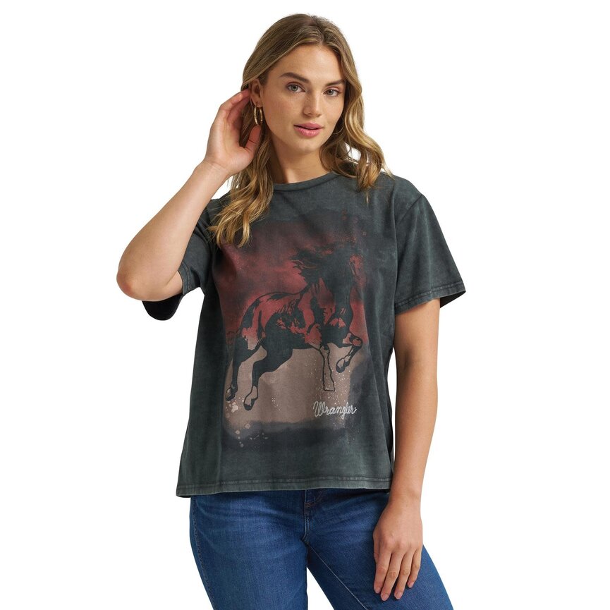 Woman's Graphic Short Sleeve T-Shirt- Jet Black