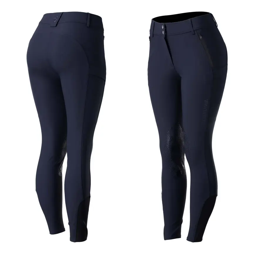 Andrea Womens All Weather Knee Patch Breeches - Navy