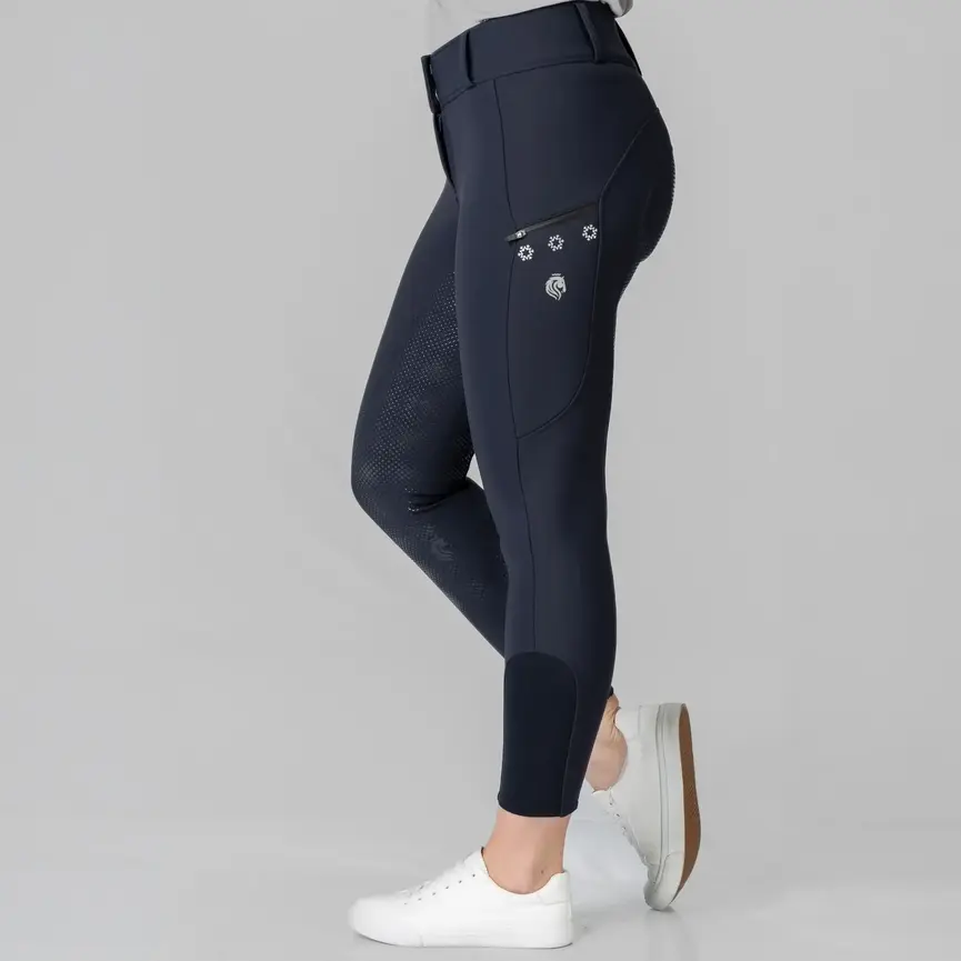 Mila Womens Winter Full Seat Breeches - Navy